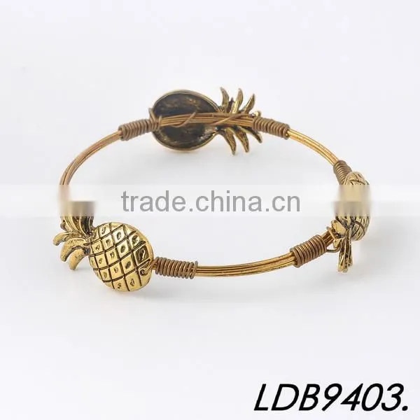 There Gold Pineapple Bangle Pineapple Wrap Bracelet photo-2