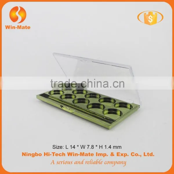 2015 New Arrival Bright Color 10 Hole 14*7.8*1.4CM Rectangle Clear Cap Eyeshadow Palette Packing photo-4