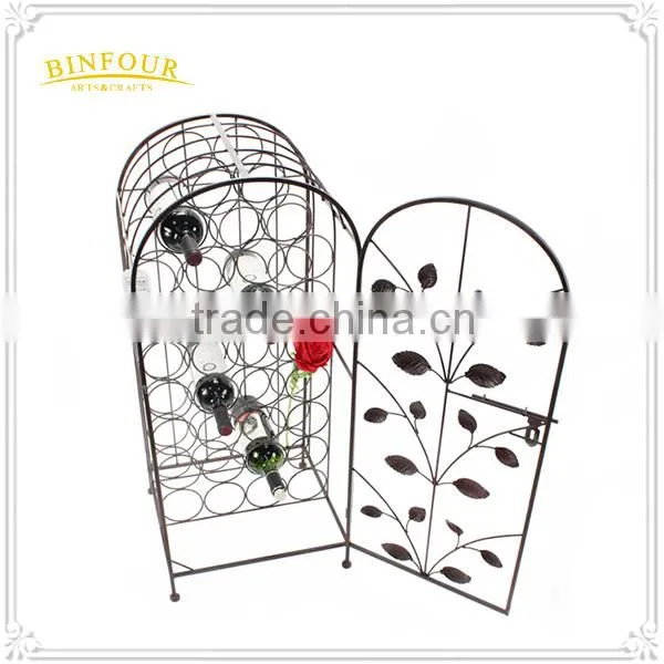 Customized Floor Standing Display Rack Metal Wine Rack Cabinets photo-4