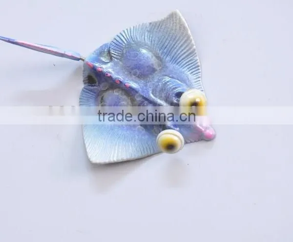 5 Inch Pearl Powder Surface Butterfish Decoration Plastic Fridge Magnet photo-3