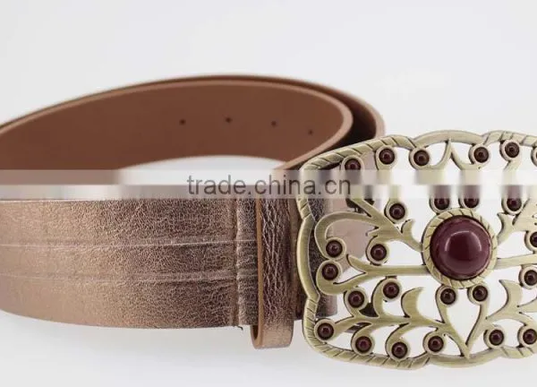 2015 Vintage Style Women's Fashion PU Brand Belt With Pierced Buckle in Chinese Factory photo-4