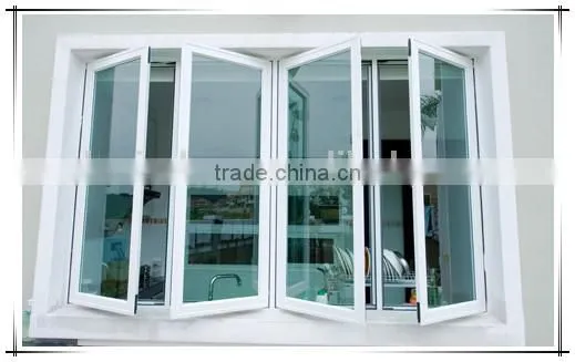 Simple Iron Window Grill With PVC Casement Window Design photo-2