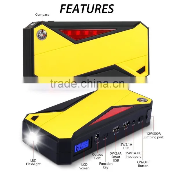 600A Peak 18000mAh Portable Car Jump Starter External Battery Smart Charger Power Bank With Compass & LCD Screen and LED Flash photo-3