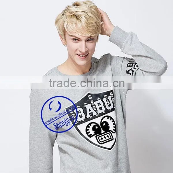 2015 Custom Mens Plian Long Sleeve Pullover Hoodie Sweatshirts With Printed photo-3