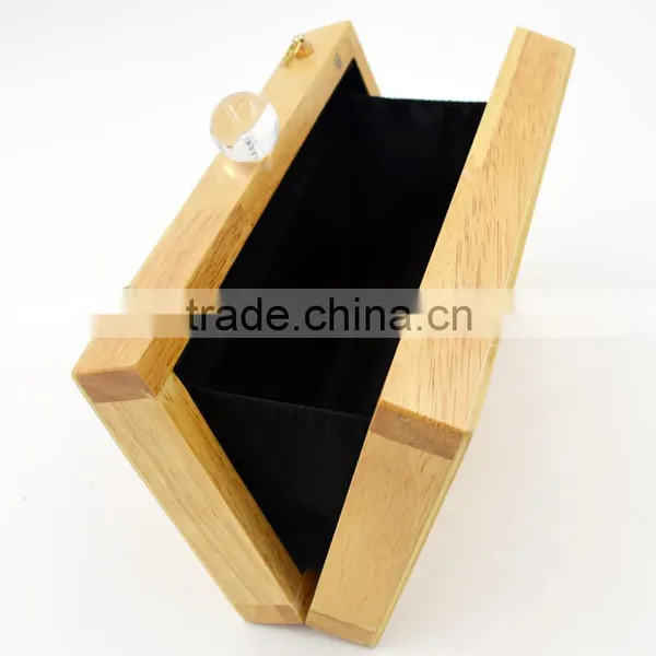 Custom National Style Wooden Purse Eveing Bag Wood Clutch photo-3
