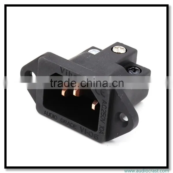 OEM Pure Copper Power Socket IEC Balck Audio Grade Pure Red Copper IEC Inlet Socket