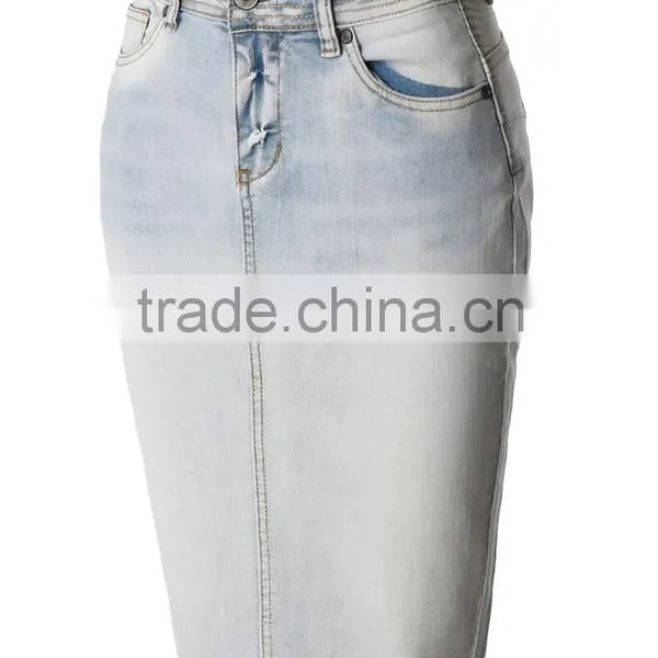 Wholesales Girls Fashion Women Skinny Vintage High Waist Denim Jeans Women Pencil Skirts