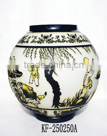 2014 New Special 3D-Carved Round Glass Vase