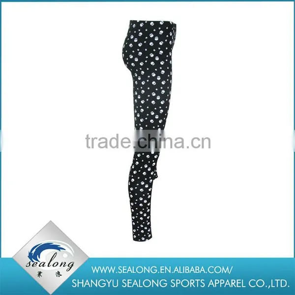 Wholesale Custom Digital Printed Cotton Spandex Skull Tights Legging photo-3