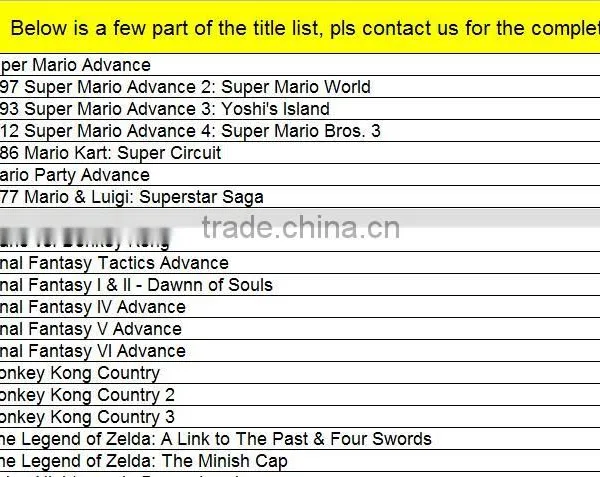 Mario and Final Fantasy Games for Gba
