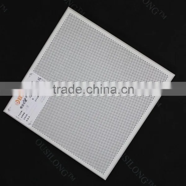 Dia1.8mm Perforated White Waterproof Acoustic Aluminum Sheet Clip in False Ceiling Tiles 600x600mm photo-3