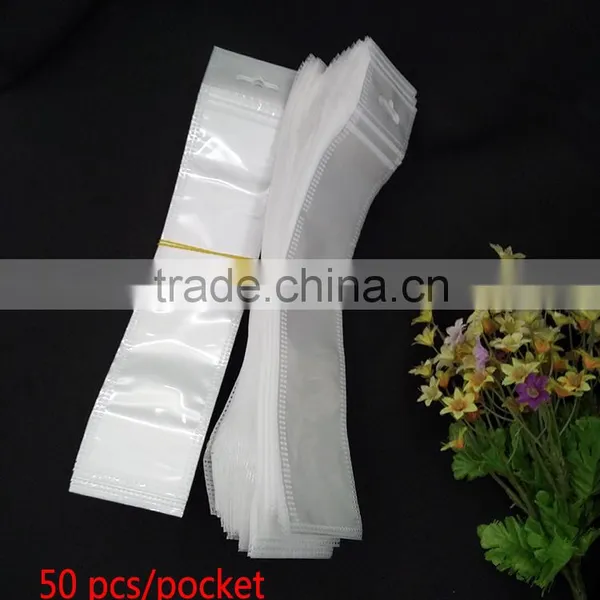 White Plastic Bag Nylon Cotton Zipper Pouch photo-3