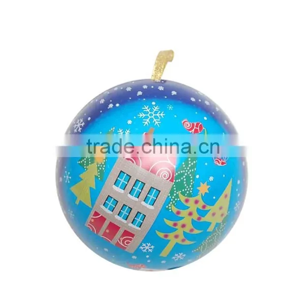 Beautiful Christmas Ball Shape Gift Tin Ball for Candy photo-2