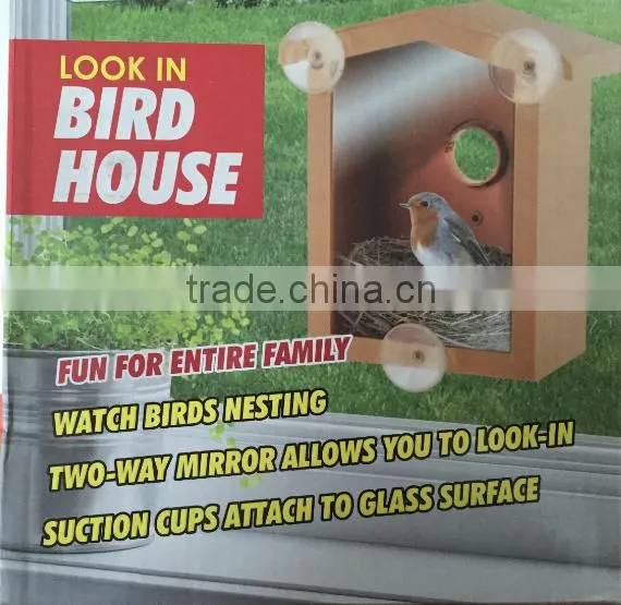 Look in Bird House/Plastic Acrylic Window Bird House Wall Mounted Bird House With Lid photo-2