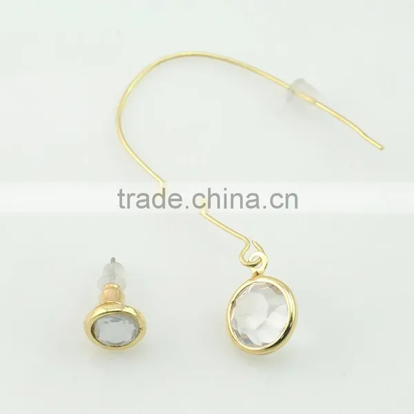 Special Asymmetric Jewelry Rhinestone Gold Earrings Design For Girl photo-2