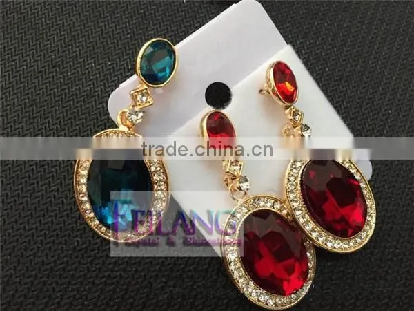 Retro Fashion Flash Diamond Earrings Round Color Drop Earrings photo-4