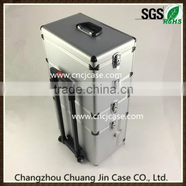 Professional Make up Barber Tool Trolley Case ABS Aluminum Tool Case With Wheel Quality Choice photo-5