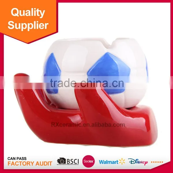3D Hand-painted Creative Football Ceramic Ashtray photo-2