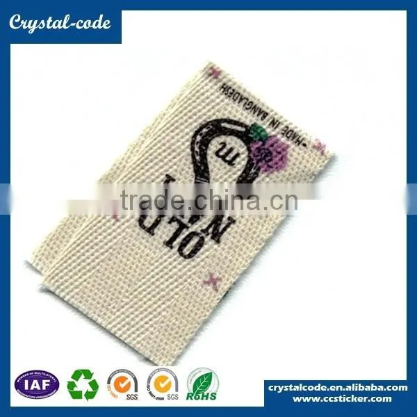 2015 Hot Sales T-shirt Black Iron on Clothing Hangtags for Clothes 100% Polyester Fabric Vinyl Self Adhesive Woven Sticker photo-5