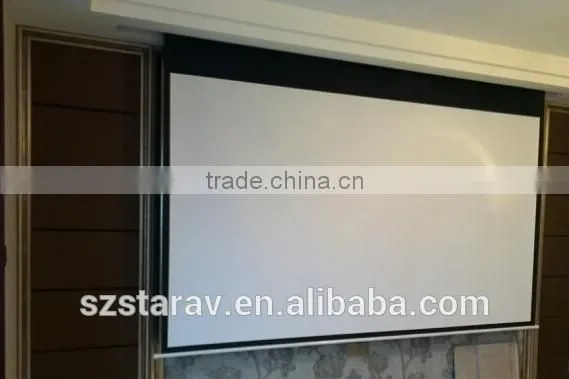 HD Electric Projection Screen With Remote Control 16:9 Easy Install photo-2
