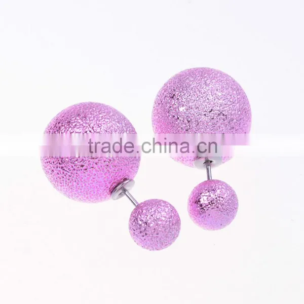 200pairs New Arrival Candy Color Earrings Fashion Double Pearl Earings Jewelry Pendientes Trendy Stud Earrings E070314 photo-4