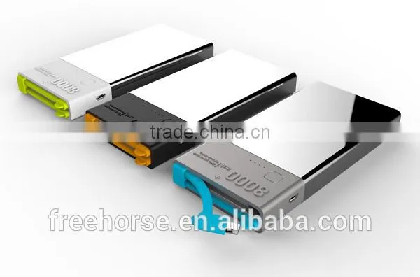 New Products 2016 Innovative Product Dual USB Mobile Phon High Capacity Portable Power Bank 8000mah With Aluminium Alloy and ABS photo-2