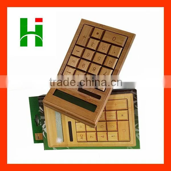 2016 Fashion Solar Powered Bamboo Wooden Calculator photo-2