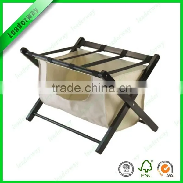 Popular Sale Hotel Bamboo Luggage Rack With Nylon Belt photo-4