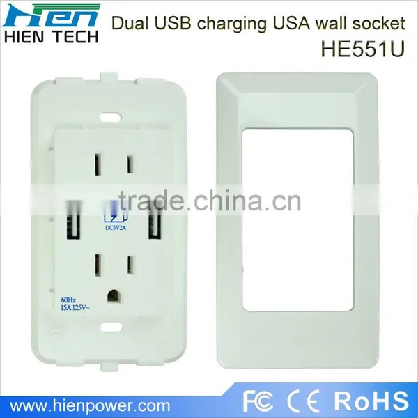 15A Portable Battery Powered Outlet USA Plug Type With 2 USB Ports 2 Gang Socket photo-4