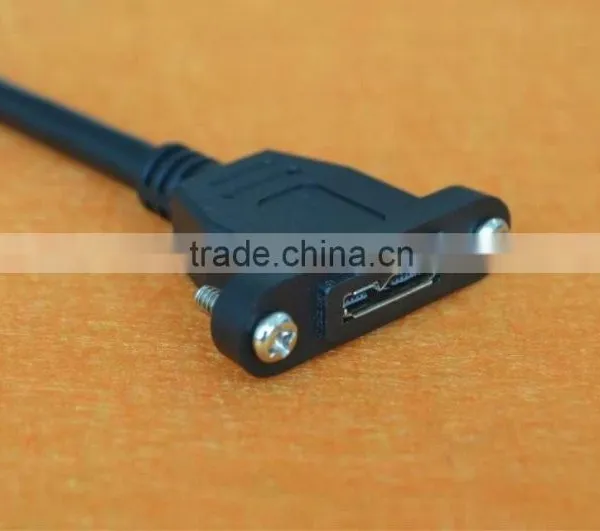 USB 3.0 AM to Micro USB 3.0 BM panel mount cable with screw lock