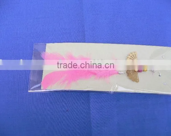 Pink Feather Earring