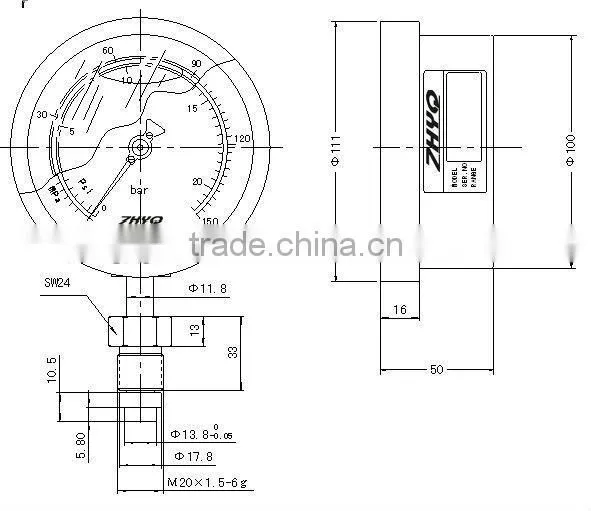 Diaphragm Pressure Gauge for Homogenizer photo-3
