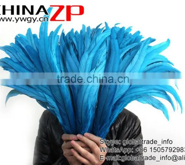 Leading Supplier CHINAZP Wholesale Colored Turquoise Chicken Fully Dyed Roosters Feathers for Fashion Show photo-2