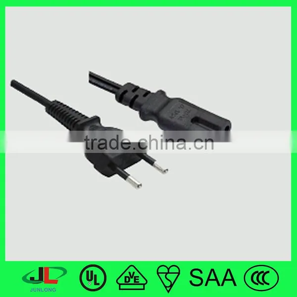 UC Approval Brazil 2 Pin Power Cord Male Plug With IEC c7 Female Eletrical Power Extension Cord photo-3