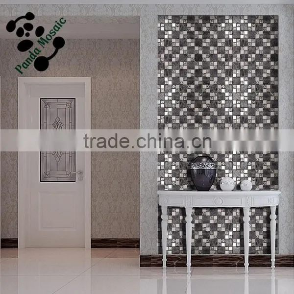 SMP20 Glass Mix Marble and Metal Mosaic Wedding Background Mosaic Decoration Indoor Mosaic photo-2