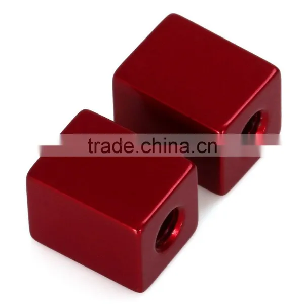 2pcs Cycling Bicycle Accessory Aluminum Alloy Material Square Shaped Bike Tyre Air Valve Cap for MTB Road Bike photo-5