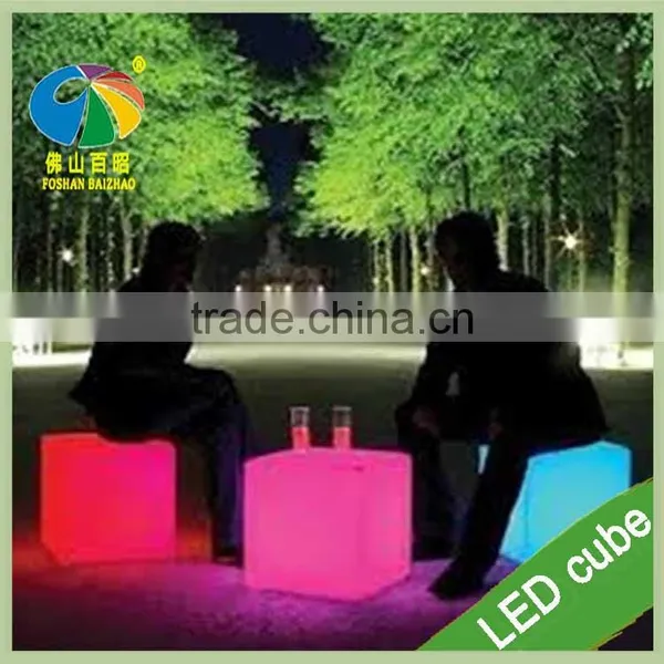 Rechargeable Rgb Led Cube Stool Bar Stool Bar Chairs Illuminated Furniture photo-4