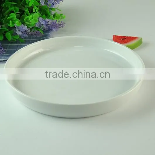 New Design Restaurant Ceramic Pizza Plate Wholesale White Porcelain Round Plate photo-2