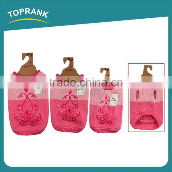 Hot Selling Small Knitting Flower Pink Lovable Dog Sweater Pet Clothes photo-4