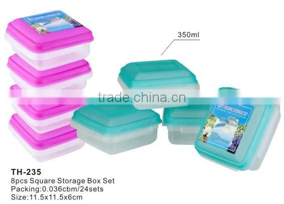 Set of 8pc Square Food Bento Storage Lunch Box Meal Prep Containers Food Carrier Boite a Vivres photo-2