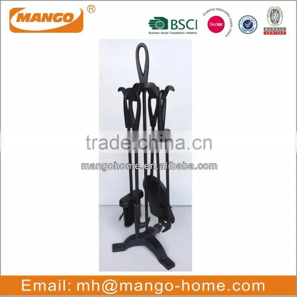 Antique Bronze 5pcs Cast Iron Fireplace Tool photo-2