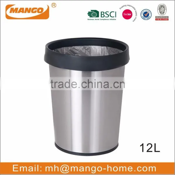 Novelty Stainless Steel Metal Wastebasket Convenient Household Trash Can photo-2