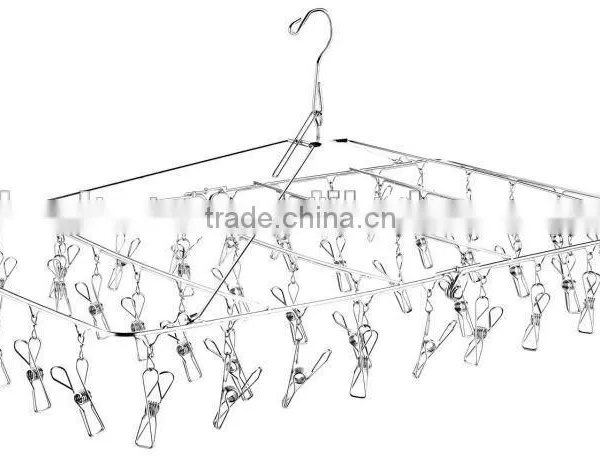 201 Stainless Steel Folding Drying Cloth Hanger-48 Hangers photo-2