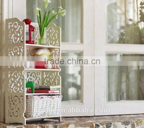 Wood Plastic Plate 4 Tier Modern Storage Organization Rack and Display Rack photo-3