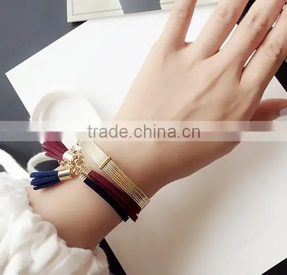 Suede Leather Bracelet Velvet Tassel Bracelet Bohemian Tassel Bracelet photo-5