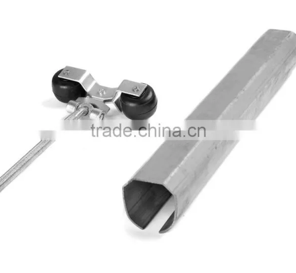 Industrial American Style Sliding Barn Door Steel Hardware Track Rail Roller Wheel photo-2