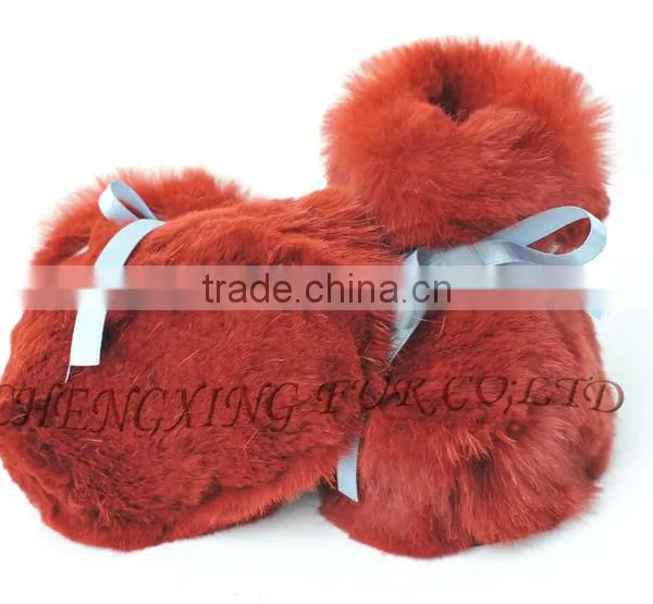 CX-SHOES-07A Soft Baby Wear Genuine Rabbit Fur Baby Shoes photo-5