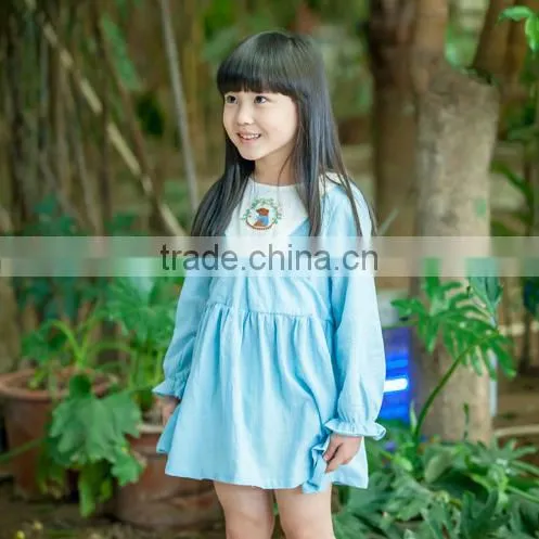2016 Newest Spring Baby Dresses Girl Wholesale Girls Boutique Girls Cotton Clothing photo-2