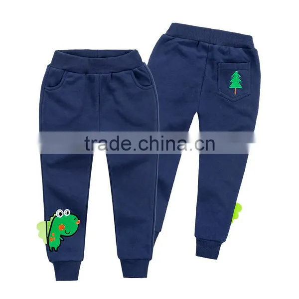 China Supplier Boy Trousers Wholesale100%Cotton Kids Wear Casual Children Embroidery Trouser Pants photo-2