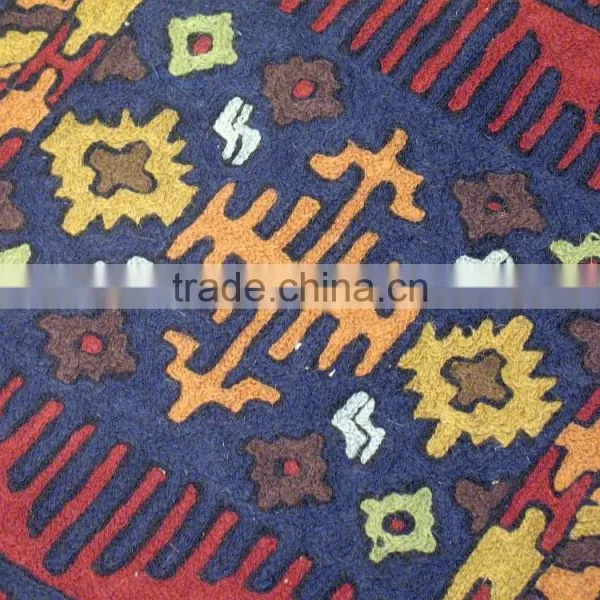 Ethnic Decor Chair Pillowcase Wool Embroidered Floral Home Decorator Cushion photo-3